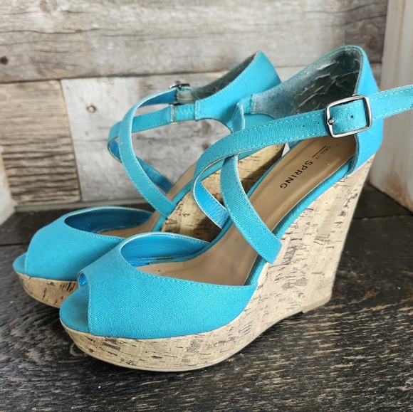 Teal Cork Wedges from Call It Spring - Picture 2 of 6